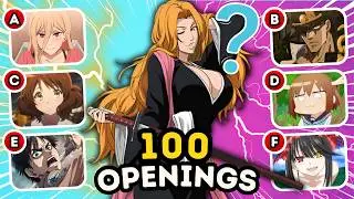 🎵 Guess 100 POPULAR Anime Openings 🔥 Anime Opening Quiz