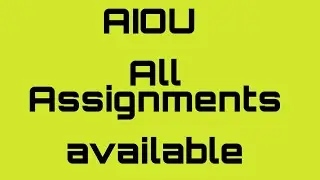 AIOU BA 3rd semester Assignment in PDF and world Available