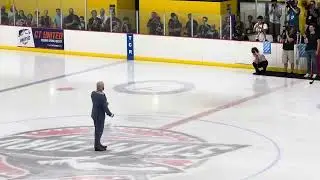 MUST-SEE: John Brancy sings the National Anthem WITHOUT A MIC at Shoulder Check Showcase!