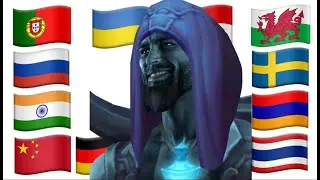 GigaChad in different languages meme