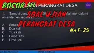 SOAL TES UJIAN PERANGKAT DESA TENTANG UUD 1945 No.1-25 | DIJAMIN KELUAR | SUDAH DIUJIKAN