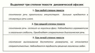 Динамическая афазия  Часть 1