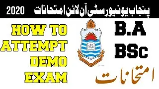 HOW TO ATTEMPT DEMO EXAM /Punjab University Online Exams 2020 - BA/BSC Exam