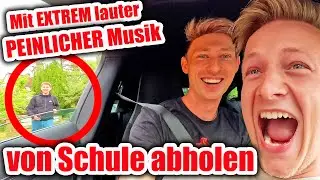 Kleinen Bruder mit PEINLICHER MUSIK von Schule abholen 🤣 TipTapTube