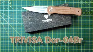 TRIVISA Dor-04Br BUTTON LOCK MICARTA 14C28N, DAGGER style folder with Perfect action excellent ergos