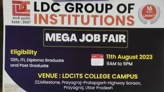 MEGA JOB FAIR AT PRAYAGRAJ || LDC COLLEGE PRAYAGRAJ || ALL BRANCHES @EngineersStudy