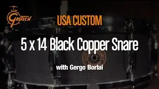 GRETSCH USA Black Copper Snare Drum 5 x 14″ played by Gergo Borlai