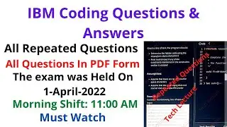 Important Coding Questions || IBM Important Questions || On 1-April-2022