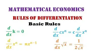 Rules of Differentiation - Basic Rules