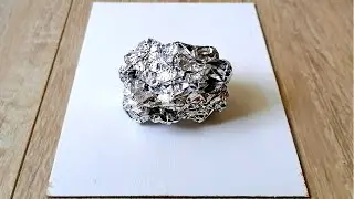 Paint Using Aluminum Tin Foil | Abstract Acrylic Painting on Canvas | Work #111