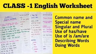 Class-1 English Grammer Worksheet #no-3 | English Grammer Worksheet For Class -1 |