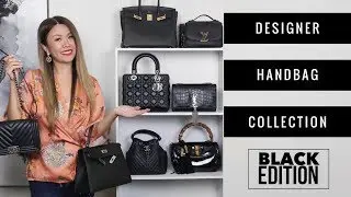 ENTIRE BLACK DESIGNER BAG COLLECTION + MOD SHOTS | Chanel, LV, Hermes, Dior, YSL | Mel in Melbourne