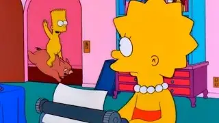 Bart Simpson naked mounted on a pig