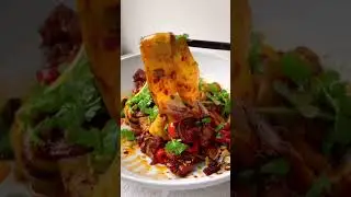 Hand pulled chili oil noodles with lamb #shorts