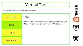 how to create a vertical tab menu with HTML CSS and JavaScript for Beginners