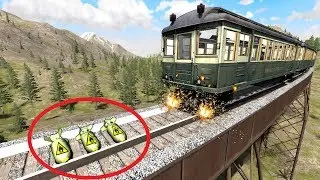 ХУЛИГАНЫ ПОДЛОЖИЛИ БОМБЫ ПОД ПОЕЗД | BeamNG.drive