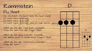 Rammstein - Du Hast UKULELE TUTORIAL W/ LYRICS