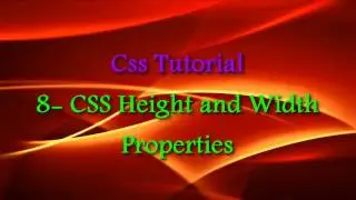 CSS Height and Width Properties