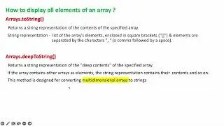 How to print all elements of an array || Arrays.toString() Vs Arrays.deepToStrng()