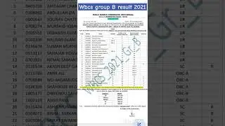 WBCS GROUP B RESULT 2021 