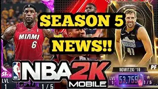 NBA 2K MOBILE SEASON 5 NEWS AND BRAND NEW COURTSIDE PASS WITH A LEBRON CARD