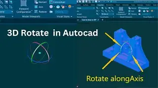 how to rotate in 3D object in autocad | 3D rotate command in autocad
