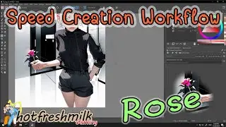 Rose | Speed Creation Workflow | PoseMyArt+Photoshop+Krita