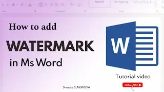 How to add Watermark in MS Word || MS Word for Beginners
