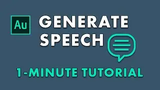 Generate Speech Effect | Adobe Audition (1-Minute Tutorial)