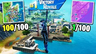I Got 100 Fans to Compete by ONLY Landing at DIRTY DOCKS! (best player yet!)