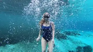 @TrinaMason free diving WITH NO FINS breath holding Alexander springs Florida underwater Trina time
