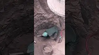 Hardworking digger pile foundation