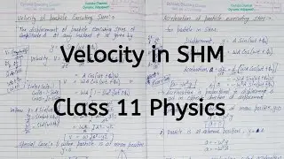 Velocity in SHM | Chapter 13 | Oscillations | Class 11 Physics