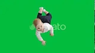 Sweet Baby Laying and Holding His Head on a Green Screen, Chroma Key | Stock Footage - Videohive