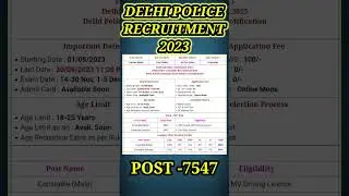delhi police constable vacancy 2023|delhi police constable syllabus|delhi police vacancy 2023 #viral