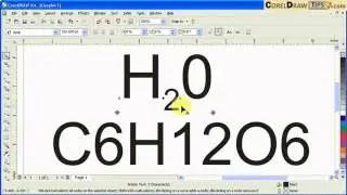 Using super sub script in CorelDraw
