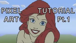Minecraft Pixel Art Tutorial - Ariel The Little Mermaid Part 1