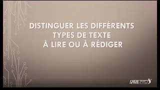 Distinguer les différents types de texte à lire ou à rédiger