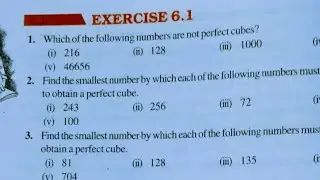 Class 8th maths l Exercise 6.1 l Chapter 6 l NCERT l Cube and cubes roots l Cbse board l One shot