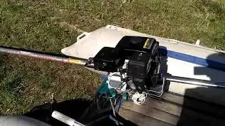 The boat motor KKK LongTail LTB SS200 6.5 hp model.(from the boat Siberia)