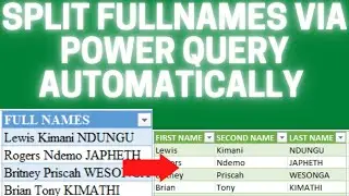 Automatically Split Full Names into Firstname SecondName and LastName using Power Query