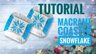 Tutorial macrame coaster Snowflake. The principle of weaving in the Cavandoli technique