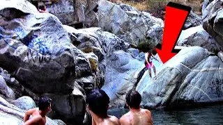 CLIFF JUMPING CLOSE CALL!!