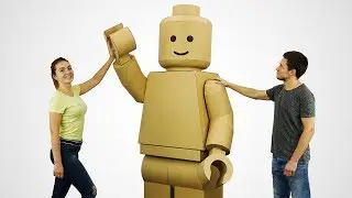 How to Make GIANT Lego Man Costume from Cardboard