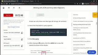 Qwiklabs # Working with JSON and Array data in BigQuery