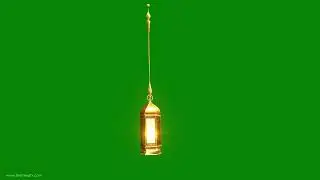 Arabic lamp golden lanterns with Arab ornament green screen video