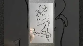 One Line Art: Complicated Drawing of a woman 