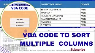 VBA CODE TO SORT MULTIPLE COLUMNS IN EXCEL DATA AND ASSIGN VALUES