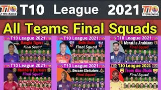 T10 League 2021 All Teams Final Squad I All Team Final Squad T10 League 2021 I T10 League 2021 Squad