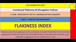 Combined flakiness and elongation index I Flakiness index I Elongation index I with formate